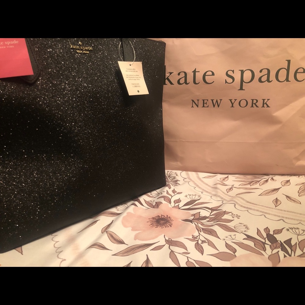 Kate Spade Black Glitter Tote